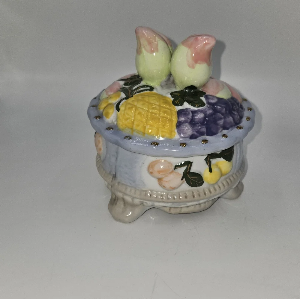 Vintage Peach Porcelain Trinket Dish Made In China‎
